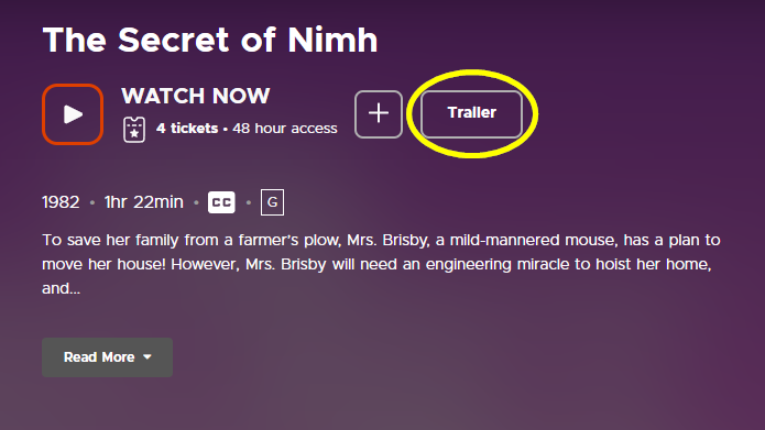 trailer button on a video page
