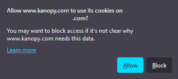 Invite « Autoriser les témoins » de Firefox