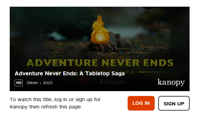 Invite de connexion ou d’inscription du lecteur intégré